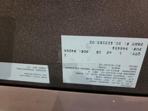 LOT OF 4 KI Krueger International Synthesis Nesting Training Tables with Graphite Nebula laminate and pop-up power modules.