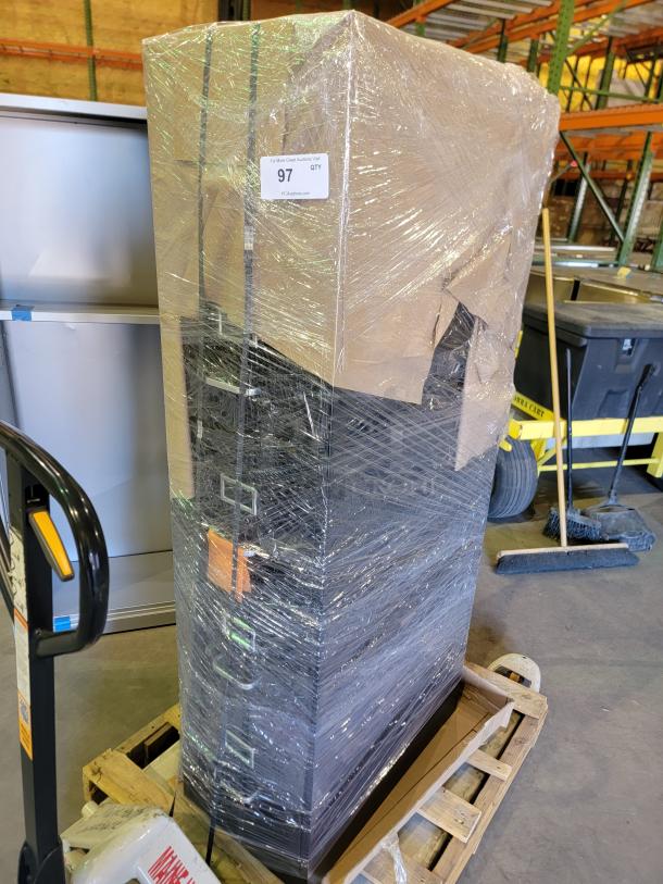 Midmark Ritter industrial storage suite, wrapped, showcasing 5-tier filing cabinet with label holders. Premium steel, powder-coated finish.