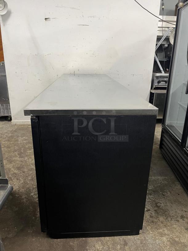 BRAND NEW Micro Matic BB95 95-inch refrigerated back bar cabinet, 39.2 cu ft, black vinyl exterior, stainless top.