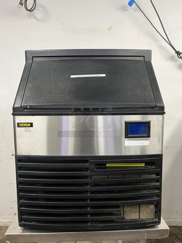 VEVOR Commercial Ice Maker Machine, 320LBS capacity, under-counter model with SECOP compressor. Stainless steel, ETL approved.