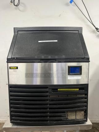 VEVOR Commercial Ice Maker Machine, 320LBS capacity, under-counter model with SECOP compressor. Stainless steel, ETL approved.