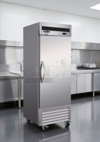 Brand new Ikon IB27R commercial reach-in refrigerator in stainless steel, 27-inch, R290 refrigerant, ETL & NSF listed.