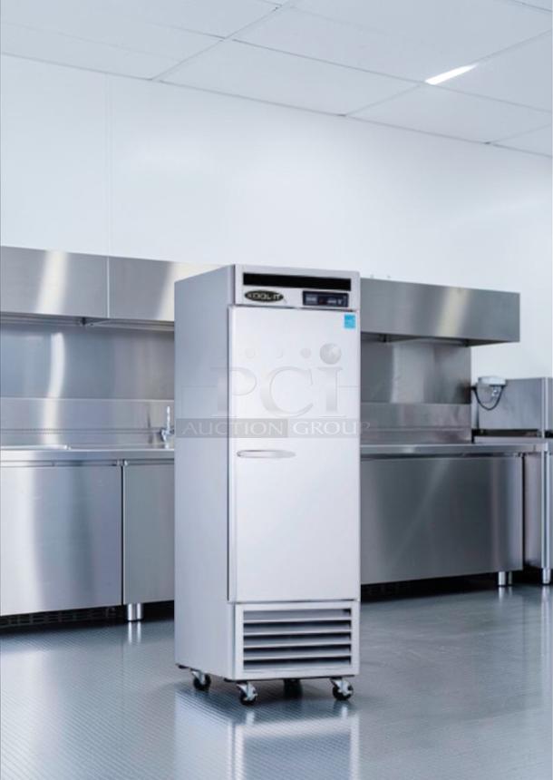 Brand new Kool-It KBSF-1 commercial reach-in freezer, 20.5 cu. ft., stainless steel, R290 refrigerant, ETL & NSF listed.