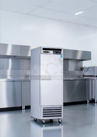 Brand new Kool-It KBSF-1 commercial reach-in freezer, 20.5 cu. ft., stainless steel, R290 refrigerant, ETL & NSF listed.