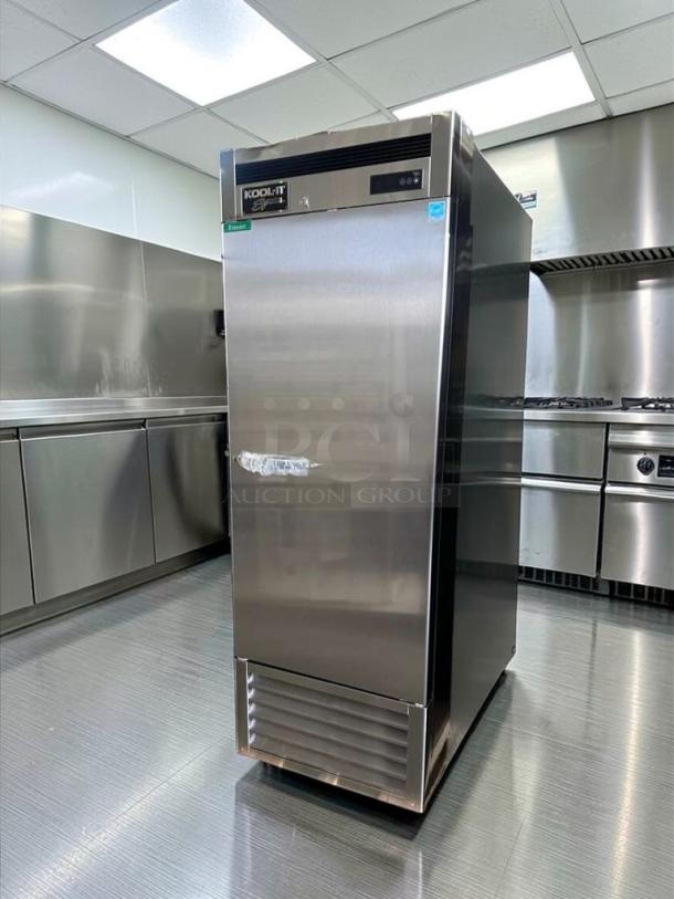 Brand new Kool-It KBSF-1 commercial reach-in freezer, 20.5 Cu. Ft., stainless steel, R290 refrigerant, ETL & NSF listed.