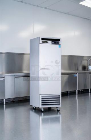 Brand new Kool-It KBSR-1 commercial reach-in refrigerator, 20.5 cu. ft., stainless steel, R290 refrigerant, ETL & NSF listed.
