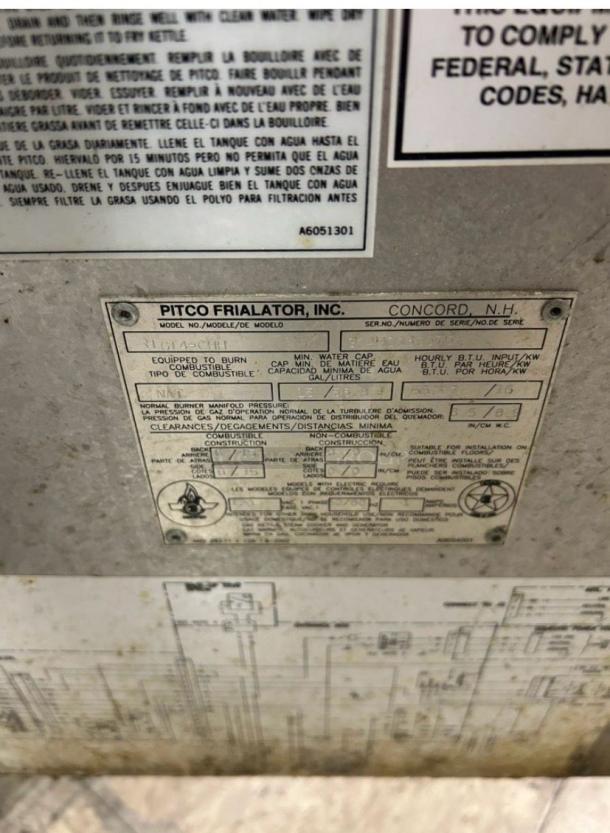 Pitco Frialator R14-Series gas pasta cooker, data plate visible, premium condition, fully tested and operational.