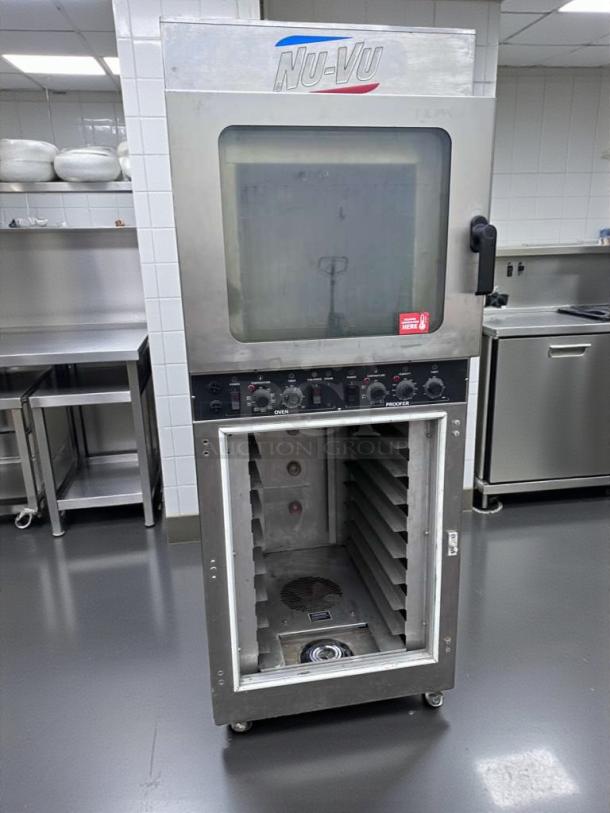 Nu-Vu OP-4/8M commercial oven & proofer combo in excellent condition, ETL & NSF listed, fully tested, 208V operational.