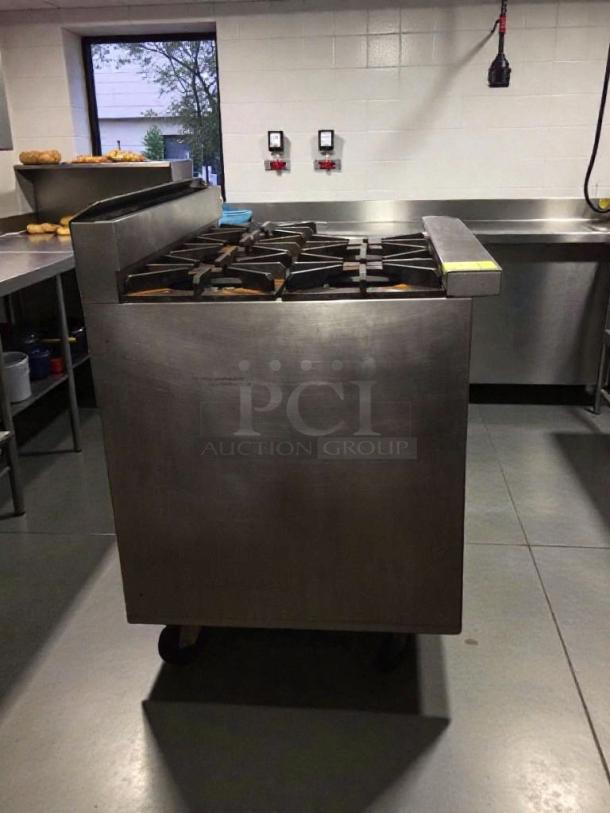 Jade JTRH-6-36C commercial gas range with oven, 36", top-tier condition, fully tested, stainless steel, six burners.