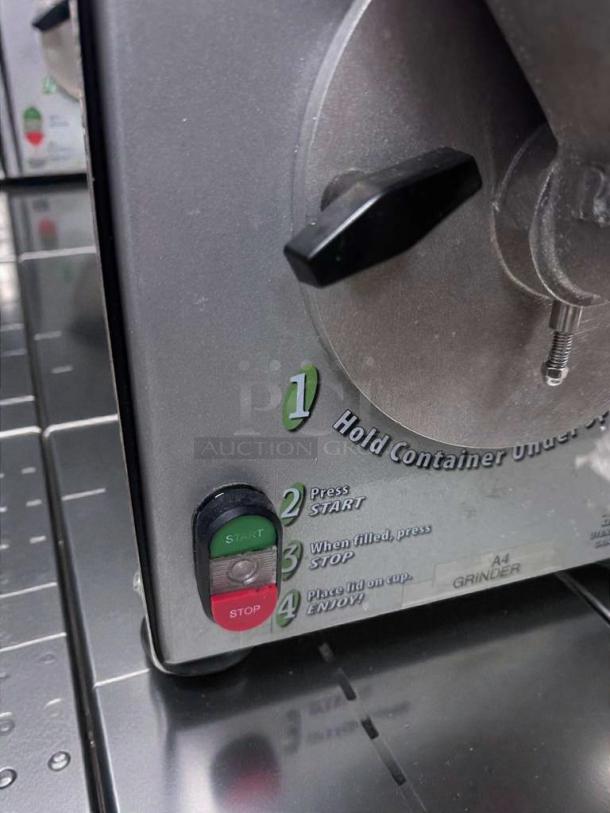 Olde Tyme PN2 nut butter grinder, pristine condition, labeled operation steps, UL listed, fully tested, operational.