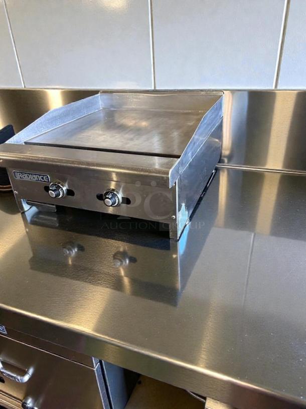 Radiance Commercial Gas Griddle RAD-M-GRD-0544; heavy-duty flat top, natural gas, excellent condition, stainless steel, fully tested.