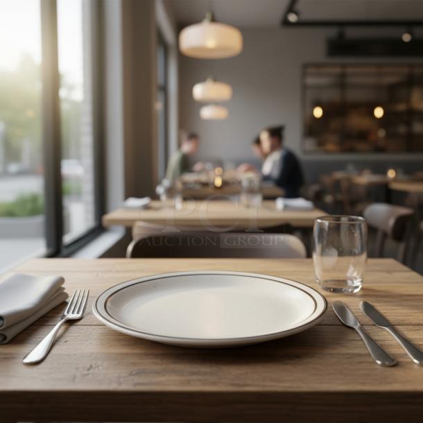 Brand new Ultima 5 1/4” dessert sand plates by World Tableware, model DSD-5, restaurant grade, factory sealed, 72 total.