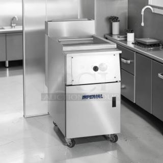 Pristine Imperial IPC-14NG gas pasta cooker, 12-gallon, 105,000 BTU, stainless steel. Commercial use, fully tested, model IMP-L-PC-0785.