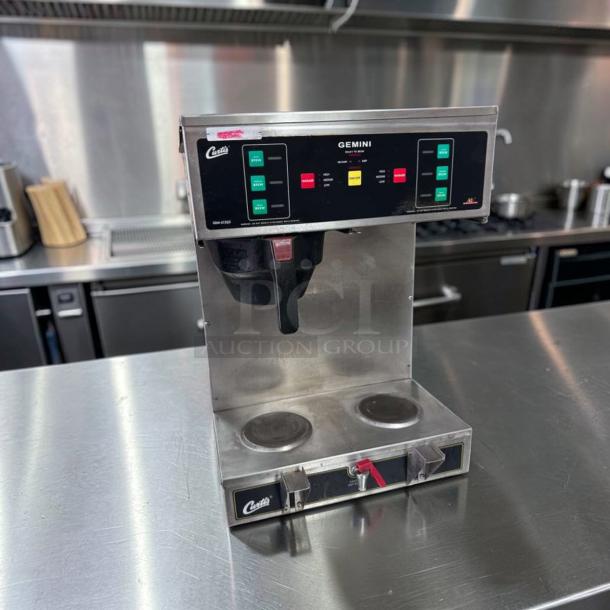 Curtis GEMINI SCGEM-612ILDS10 twin coffee brewer, stainless steel, commercial model, dual system, fully operational, elite condition.