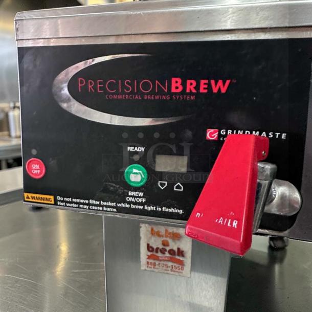 Grindmaster B-SAP PrecisionBrew coffee brewer, dual airpot, commercial, stainless steel, 120V, excellent condition, tested.