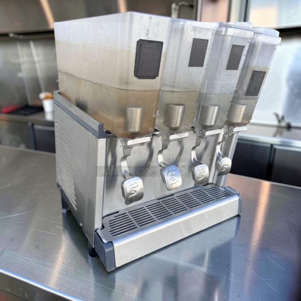 Crathco CS-4E-16-290 refrigerated drink dispenser, 4 bowl system, in superior condition, fully tested, commercial-grade.