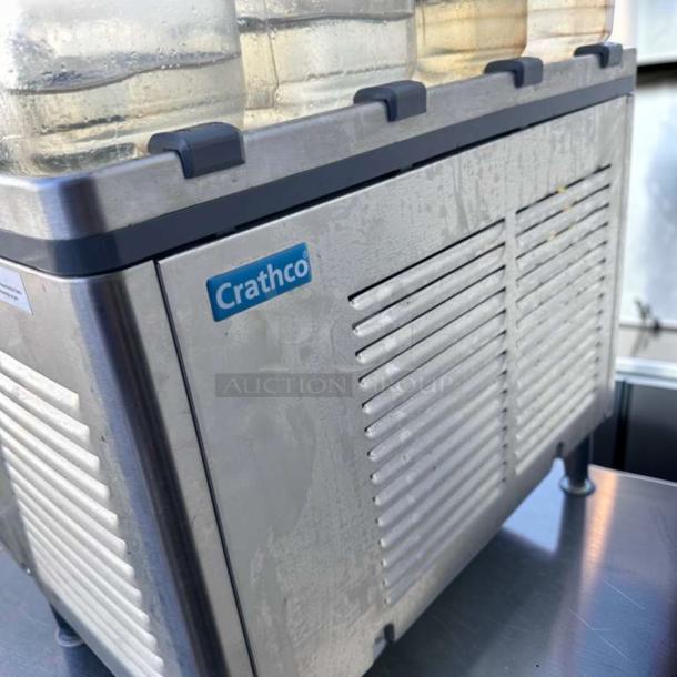 Crathco CS-4E-16-290 drink dispenser, 4-bowl system, stainless steel, excellent condition, model plate visible.