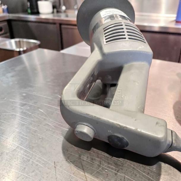 Robot Coupe MP450VV immersion blender, 18" shaft, variable speed, heavy-duty, tested operational, good condition.