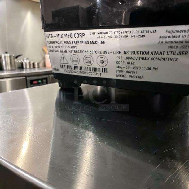 Vitamix VM0100A commercial blender with Tritan container, variable speed, excellent condition, model label visible.