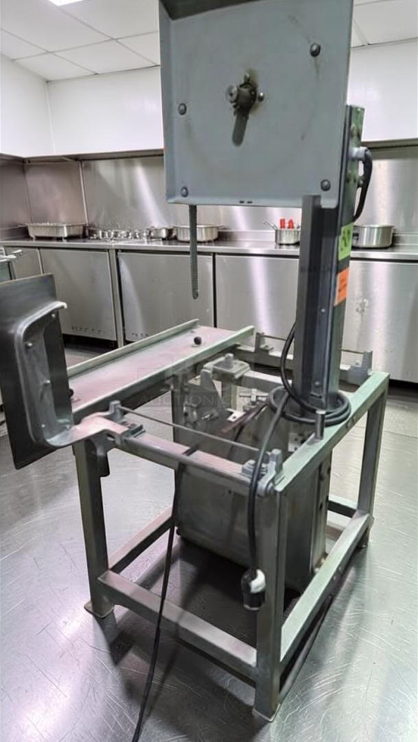 Hobart 5701D commercial meat saw in excellent condition, 500V, 3-phase, UL & NSF listed, fully tested.