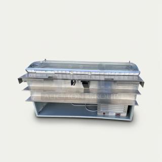 Commercial refrigerated deli display case with glass sneeze guard, excellent condition, fully tested, model DEL-L-REF-0576.