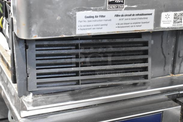 Rational iCombi Pro oven, model LM100CE.AXXXX, visible cooling air filter, Energy Star label, and maintenance QR code.