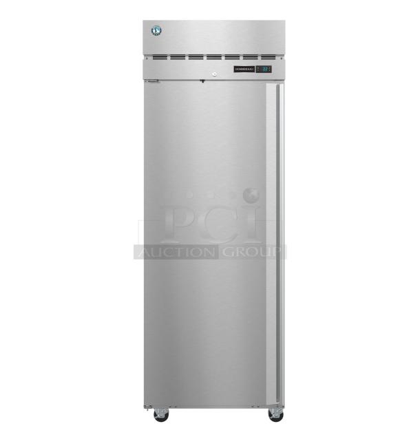 BRAND NEW Hoshizaki R1A-FSL reach-in cooler, single door, stainless steel, 115V, 1 phase, scratch and dent condition.