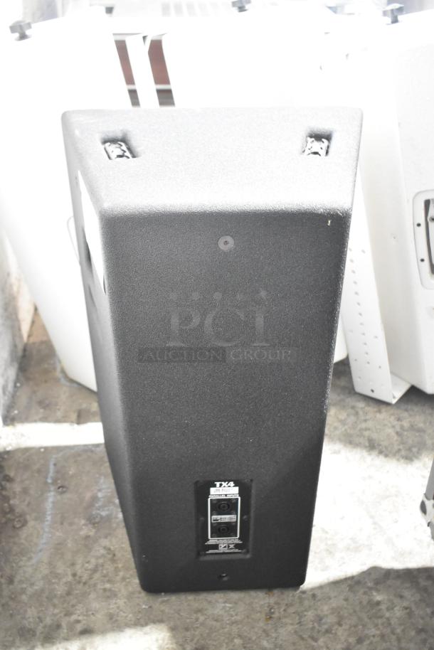 Yorkville TX4 speaker with input panel, part of 3-speaker set including Eurolive B212A and Mackie C300. Good condition.