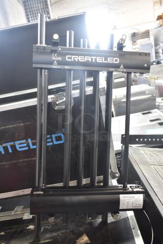 2 Createled AirBLADE-15 Indoor Full Color SMD 3-in-1 Pieces in Hard Case on Commercial Casters.