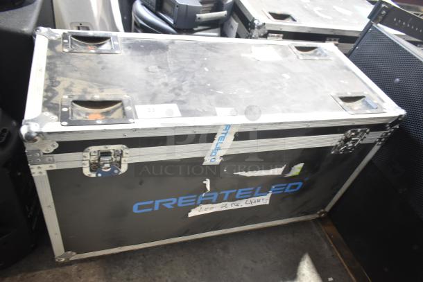 Createled AirBLADE-15 Indoor Full Color LED pieces in hard case; case shows some wear, labeled “LED 2 pcs. lights.”