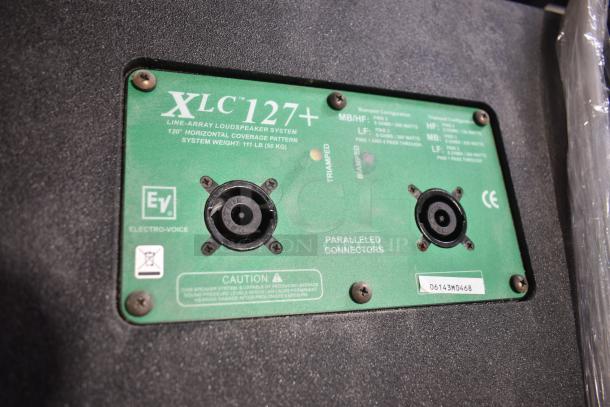 Electro-voice XLC127+ line-array system with 120° coverage. Features dual paralleled connectors. Serial: 06143MD0468.