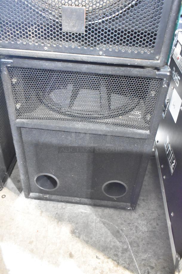 Two JBL M Pro MP418S 18" subwoofers, black, with protective grills, used, in good condition.