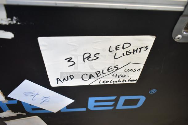 2 Createled AirBLADE-15 LED displays in hard case. Label notes 3 LED lights, cables included. Appears in good condition.