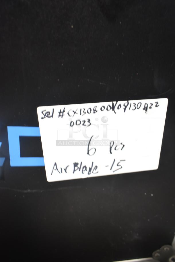 4 Createled AirBLADE-15 pieces in commercial hard case with casters, labeled "Sel #CX130800001309220023."