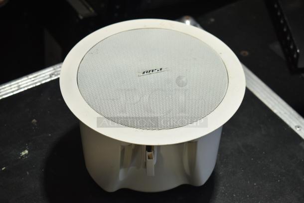 Bose FreeSpace DS 16F loudspeaker, ceiling-mounted, white, good condition, grille with logo visible, auction set of 4.