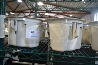 4 Bose FreeSpace DS 16F Loudspeakers, white, used condition with mounting brackets. Auction tag shows quantity x4.