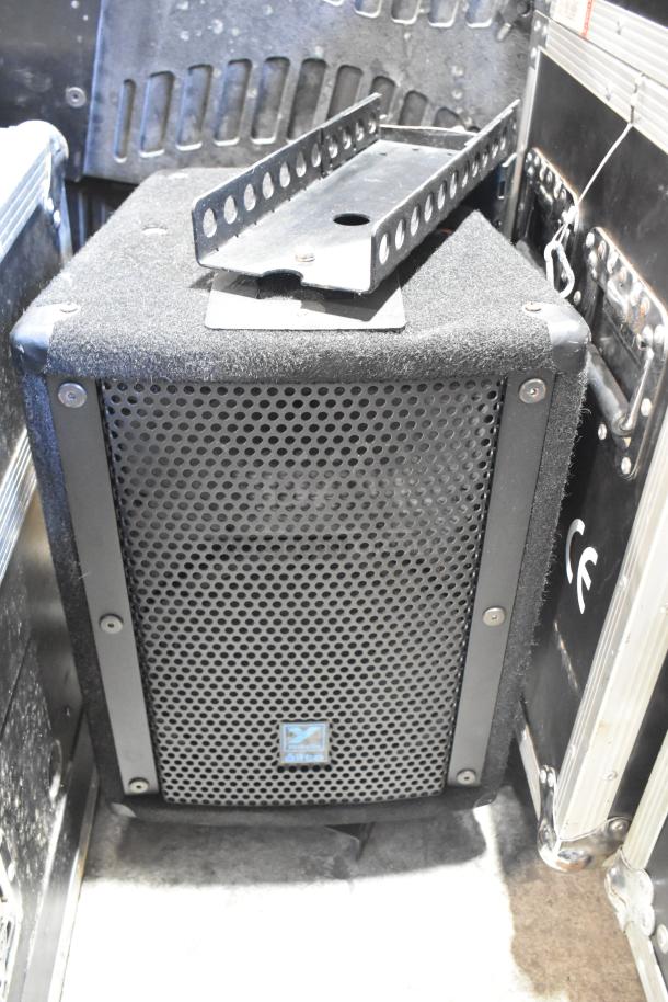 2 Yorkville Elite E10 Speakers, 8 Ohm, with metal grille and logo. Used condition, ideal for audio professionals.
