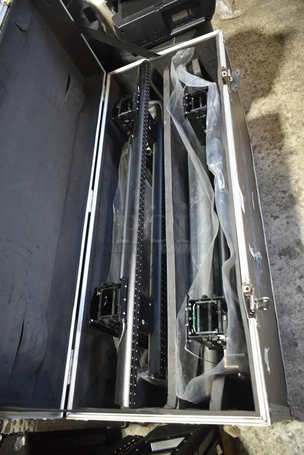 Createled AirBLADE-15 LED panels in a hard case on commercial casters. Includes protective padding.