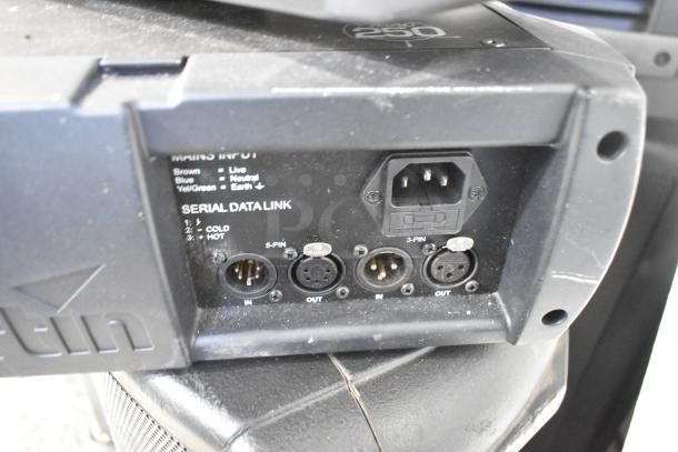 Martin MAC250 Entour stage light and connectors, showing serial data link ports. Part of 4-item auction lot.