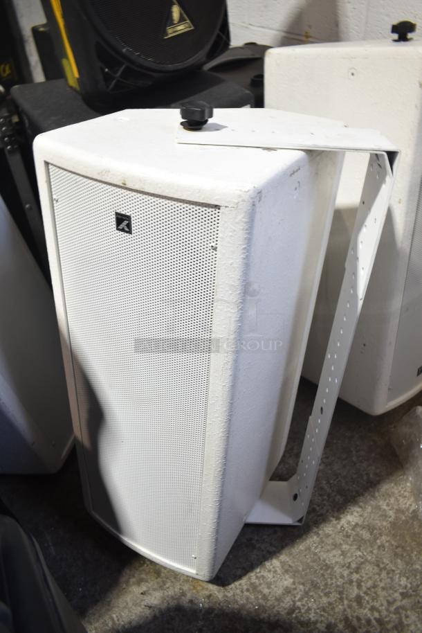 Yorkville Coliseum C2890 Speaker, white, 8 ohms, used condition. Includes bracket, grill cover, and logo visible on front.