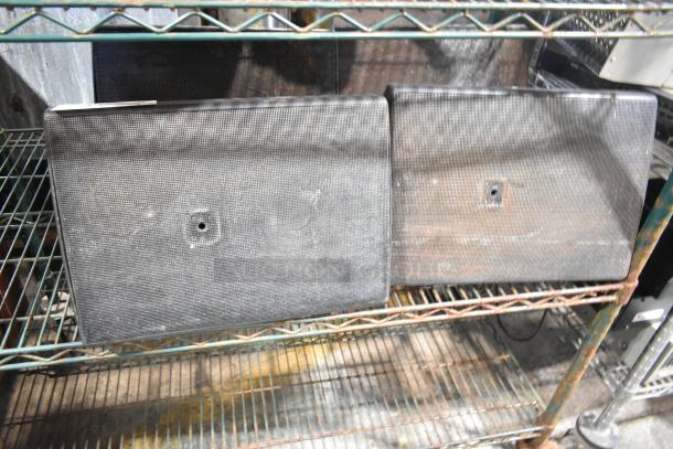 4 JBL Control 28 speakers, 8 ohms, Control Contractor Series. Used condition, visible wear on surfaces.