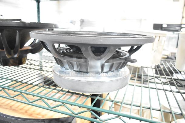 Two speakers, including Faital Pro 12HP1030 and Yorkville NX750P on a rack. Both 8 ohm, well-maintained condition.