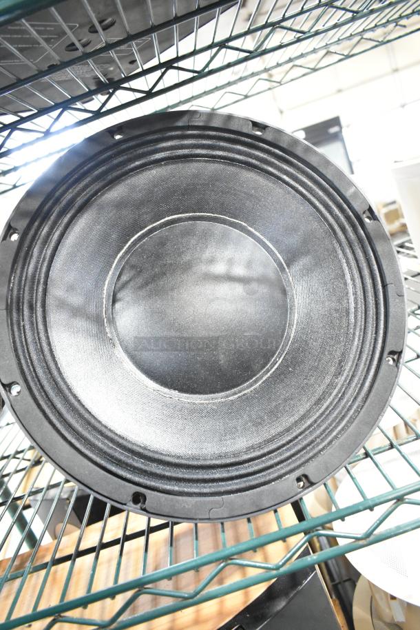 Faital Pro 12HP1030 speaker on a wire shelf, 8 ohm, in good condition.