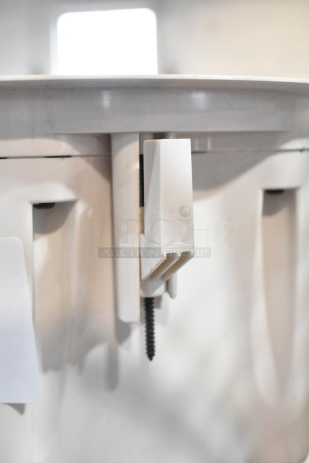 Bose FreeSpace DS 16F loudspeaker detail, showing mounting bracket and screw, in good condition, white finish.