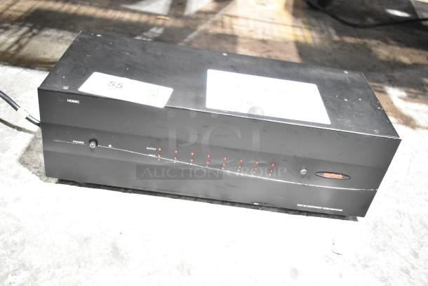 Xantech 8X8 HD Component Video Switcher, black casing, visible input/output LEDs, and Xantech logo.