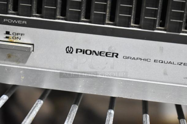 Pioneer graphic equalizer with power switch, visible wear; part of lot with Xantech 8X8 switcher, 2 Altronix power supplies.