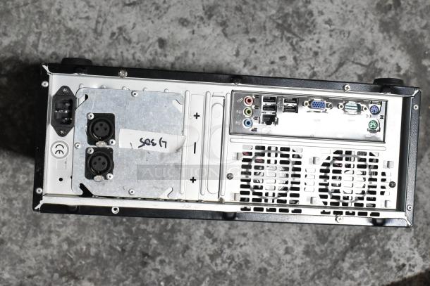 DVD playing unit with ports and LG rack unit. Visible label: "SQG 17." Good condition with CE mark.