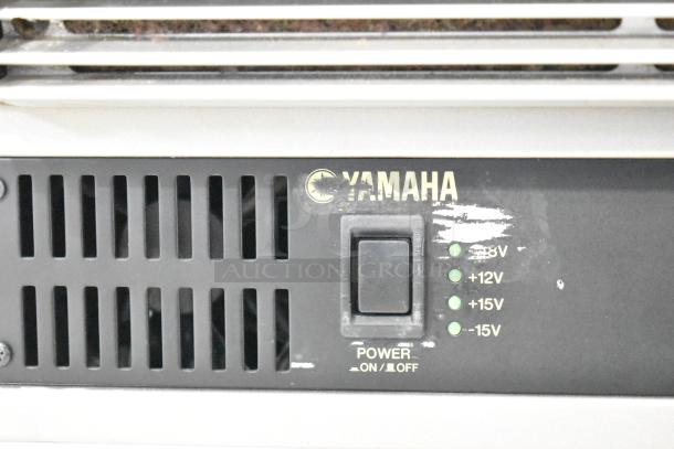 Crown Macro Tech 3600VZ and 2400 power amplifiers, Yamaha PW8 power supply. Includes power indicators and controls.
