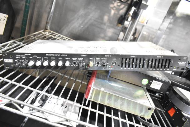 Rane CP 64S Commercial Processor with program input levels and zone controls, metal rack-mounted. Appears in used condition.