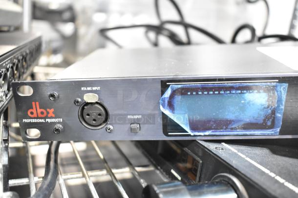 DBX Professional Products DriveRack PX, includes RTA mic input. Features visible display with protective film, good condition.